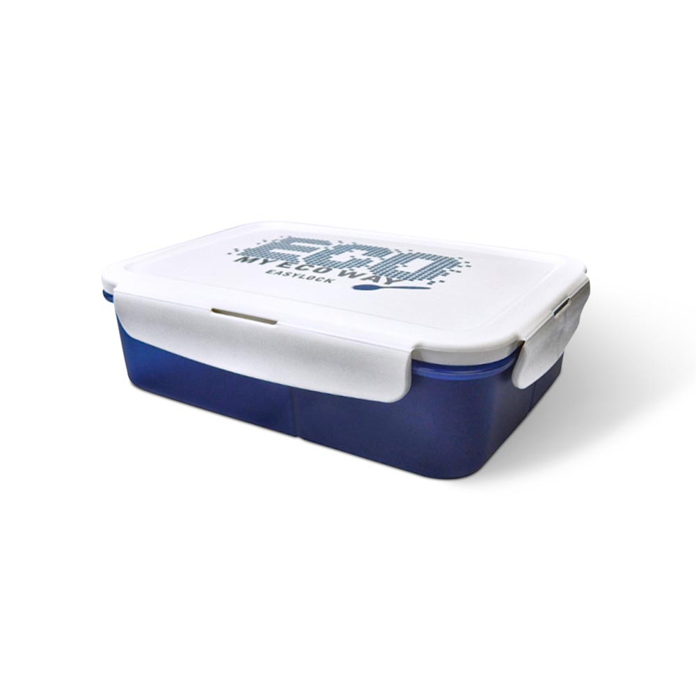 Plastic Lunch Box With Three Compartments And spork